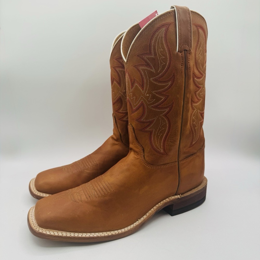 Justin Bent Rail Boots Men's Size 10 D Brown Leather Square Toe
